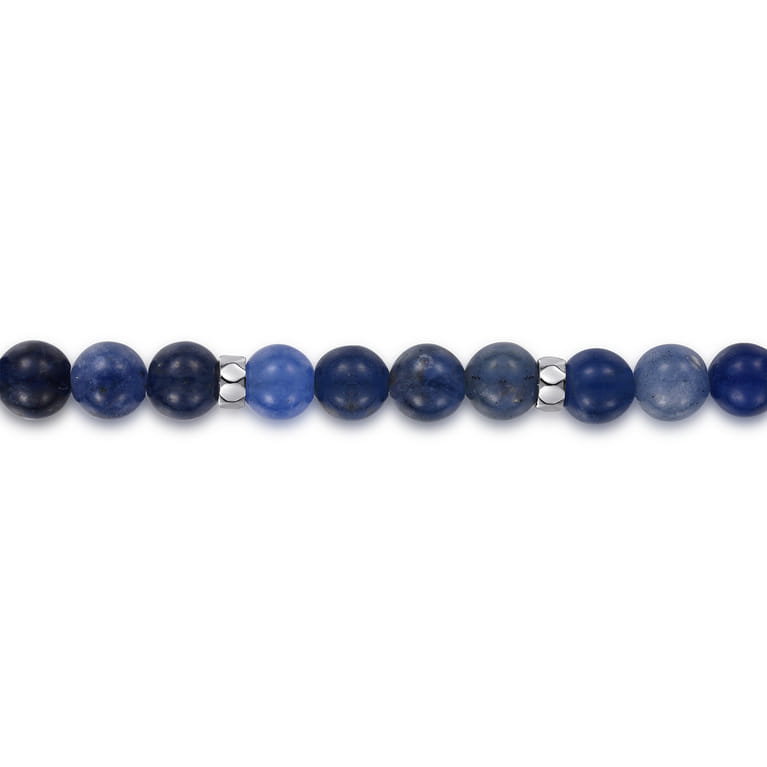 DDG - Diamonds Do Good 925 Sterling Silver 6mm Blue Sodalite Bead and Diamond Bracelet - 0.01 ct - Shot 2