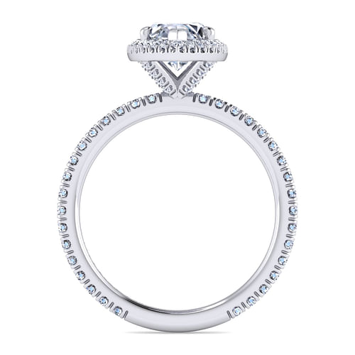 Daffodil - Platinum Marquise Halo Diamond Engagement Ring - 0.5 ct - Shot 2