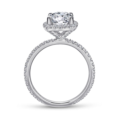 Daffodil - Platinum Round Halo Diamond Engagement Ring - 0.51 ct - Shot 2