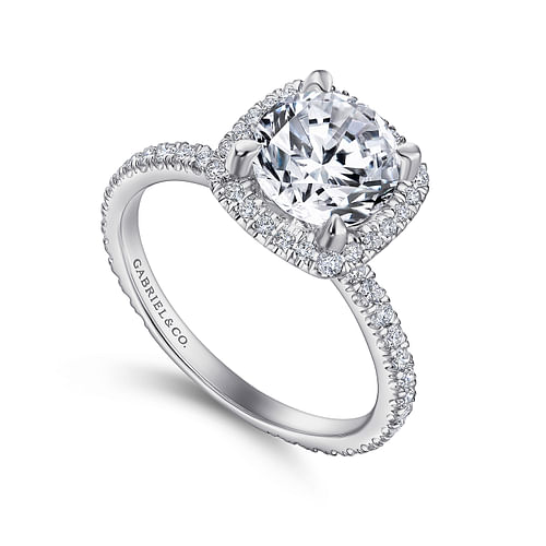 Daffodil - Platinum Round Halo Diamond Engagement Ring - 0.51 ct - Shot 3