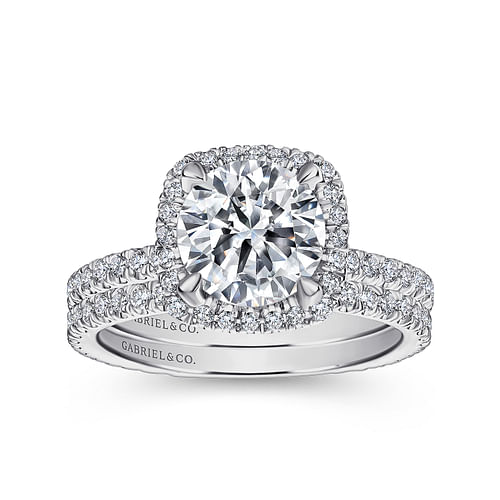 Daffodil - Platinum Round Halo Diamond Engagement Ring - 0.51 ct - Shot 4
