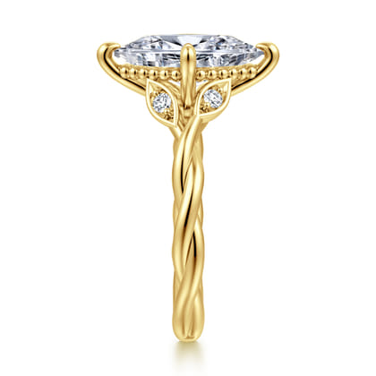 Daija - 14K Yellow Gold Twisted Marquise Diamond Engagement Ring