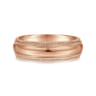 Damien - 14K Rose Gold High Polish Men's Wedding Band with Milgrain Edge