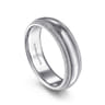Damien - 14K White Gold High Polish Men's Wedding Band with Milgrain Edge