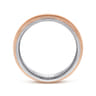 Damien - 14K White-Rose Gold High Polish Men's Wedding Band with Milgrain Edge