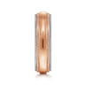 Damien - 14K White-Rose Gold High Polish Men's Wedding Band with Milgrain Edge