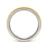 Damien - 14K White-Yellow Gold High Polish Men's Wedding Band with Milgrain Edge