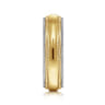Damien - 14K White-Yellow Gold High Polish Men's Wedding Band with Milgrain Edge