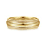Damien - 14K Yellow Gold High Polish Men's Wedding Band with Milgrain Edge