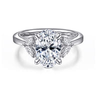 Dani - 14K White Gold Oval Diamond Engagement Ring