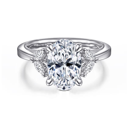Dani - 14K White Gold Oval Diamond Engagement Ring