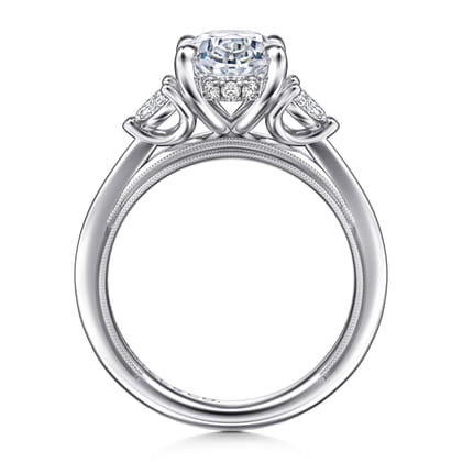 Dani - 14K White Gold Oval Diamond Engagement Ring