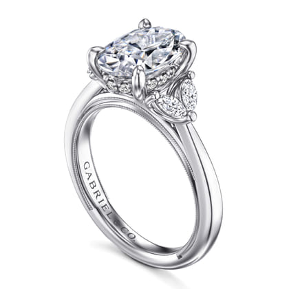 Dani - 14K White Gold Oval Diamond Engagement Ring