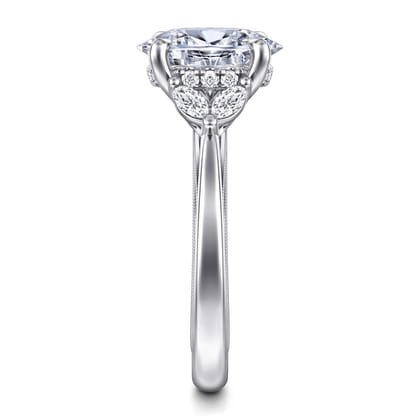 Dani - 14K White Gold Oval Diamond Engagement Ring