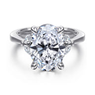 Dani - 14K White Gold Oval Diamond Engagement Ring
