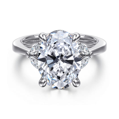 Dani - 14K White Gold Oval Diamond Engagement Ring