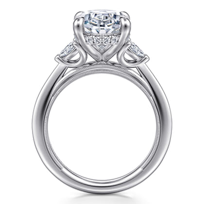 Dani - 14K White Gold Oval Diamond Engagement Ring