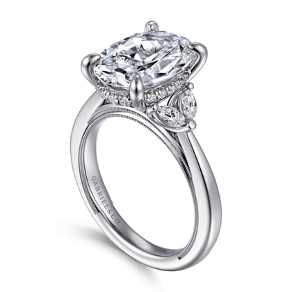 Dani - 14K White Gold Oval Diamond Engagement Ring
