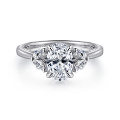 Dani - 14K White Gold Oval Diamond Engagement Ring