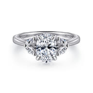 Dani - 14K White Gold Oval Diamond Engagement Ring