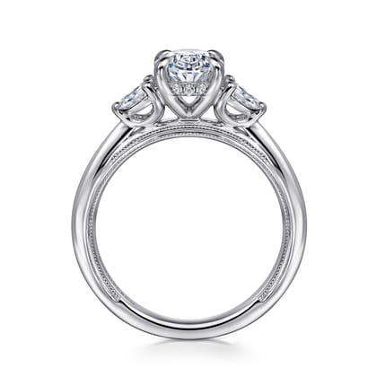 Dani - 14K White Gold Oval Diamond Engagement Ring