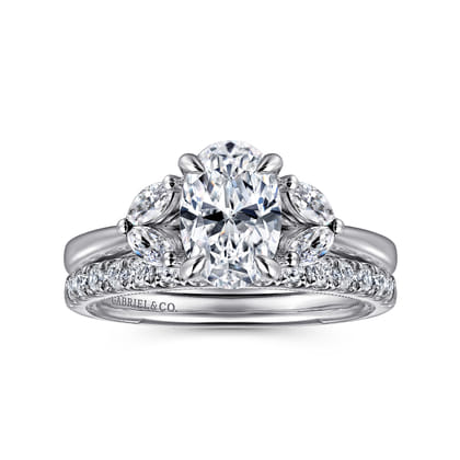 Dani - 14K White Gold Oval Diamond Engagement Ring