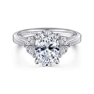 Dani - 14K White Gold Oval Diamond Engagement Ring