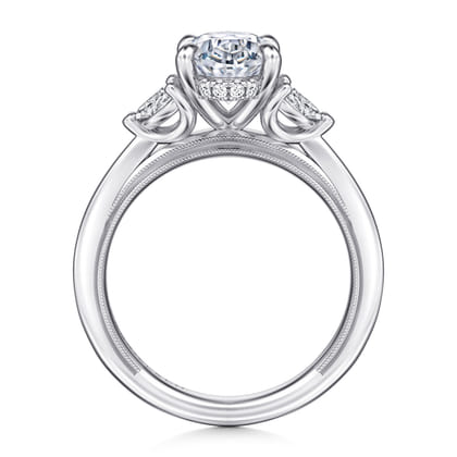 Dani - 14K White Gold Oval Diamond Engagement Ring