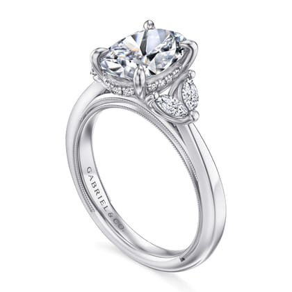 Dani - 14K White Gold Oval Diamond Engagement Ring
