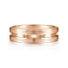 Daniel - 14K Rose Gold 6mm - Carved Men's Wedding Band in Satin Finish