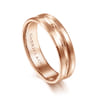 Daniel - 14K Rose Gold 6mm - Carved Men's Wedding Band in Satin Finish