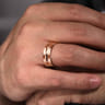 Daniel - 14K Rose Gold 6mm - Carved Men's Wedding Band in Satin Finish