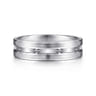 Daniel - 14K White Gold 6mm - Carved Men's Wedding Band in Satin Finish