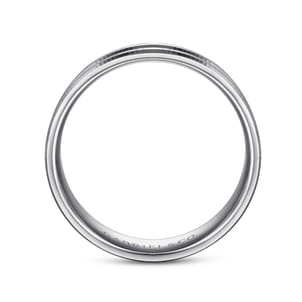 Daniel - 14K White Gold 6mm - Carved Men's Wedding Band in Satin Finish