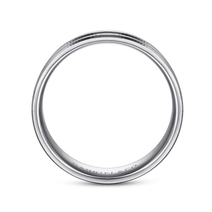 Daniel - 14K White Gold 6mm - Carved Men's Wedding Band in Satin Finish