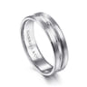 Daniel - 14K White Gold 6mm - Carved Men's Wedding Band in Satin Finish