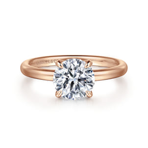 Daniele - 14K Rose Gold Round Diamond Engagement Ring