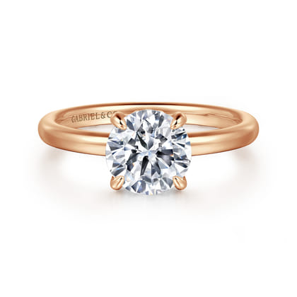Daniele - 14K Rose Gold Round Diamond Engagement Ring