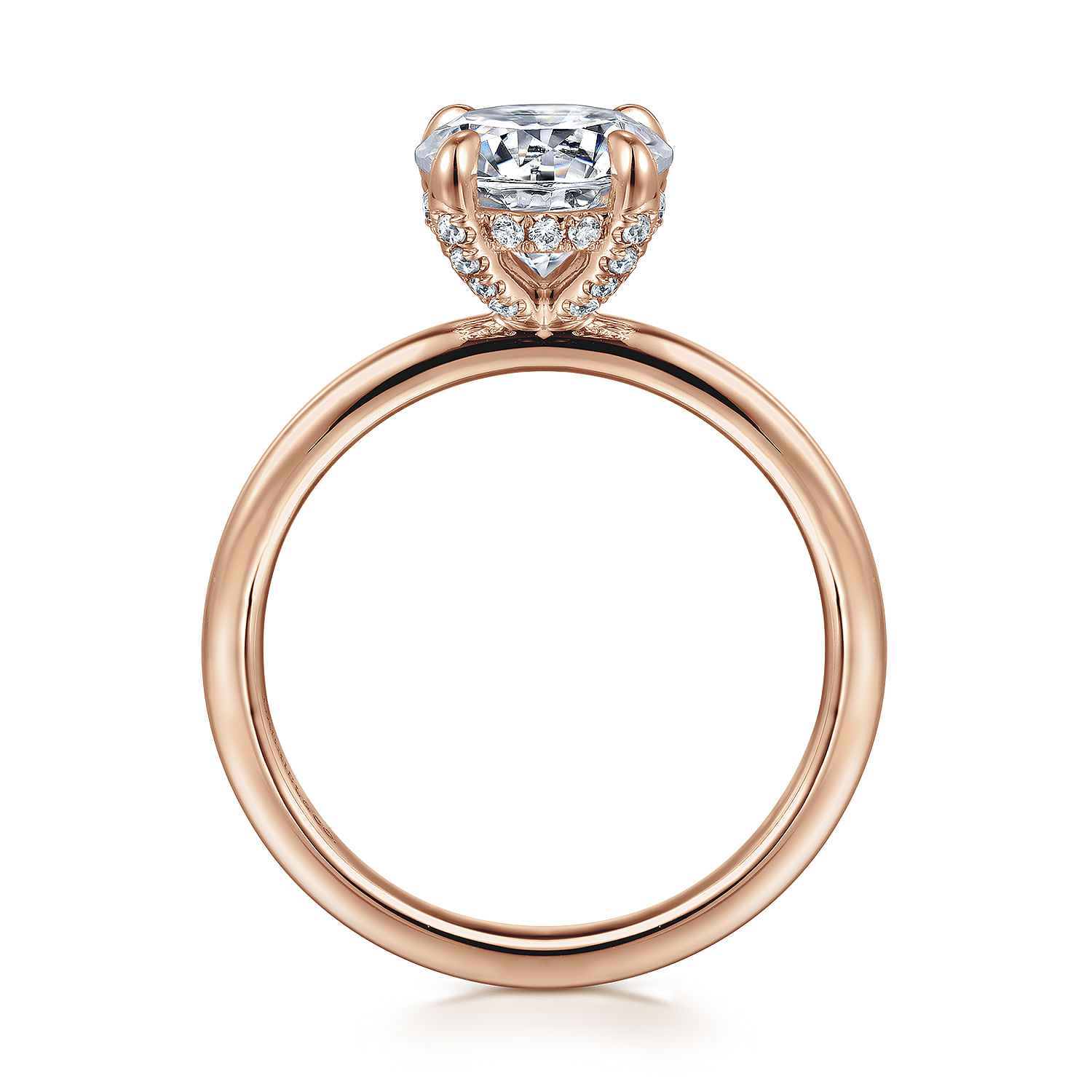 Daniele - 14K Rose Gold Round Diamond Engagement Ring