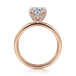 Daniele - 14K Rose Gold Round Diamond Engagement Ring
