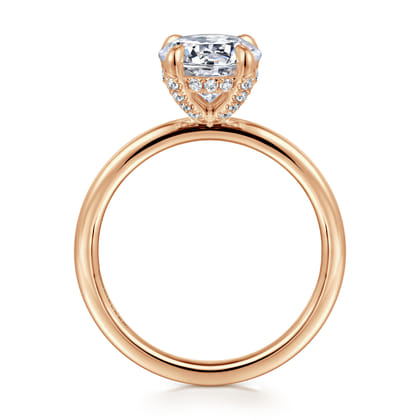 Daniele - 14K Rose Gold Round Diamond Engagement Ring