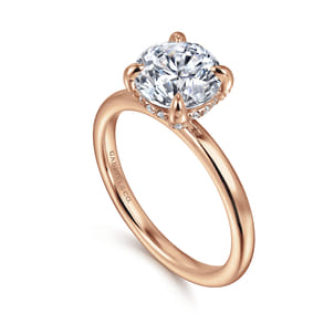 Daniele - 14K Rose Gold Round Diamond Engagement Ring