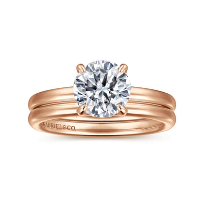 Daniele - 14K Rose Gold Round Diamond Engagement Ring