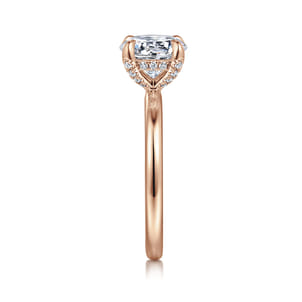 Daniele - 14K Rose Gold Round Diamond Engagement Ring