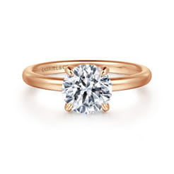 Daniele - 14K Rose Gold Round Solitaire Diamond Engagement Ring