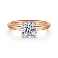 Daniele - 14K Rose Gold Round Solitaire Diamond Engagement Ring