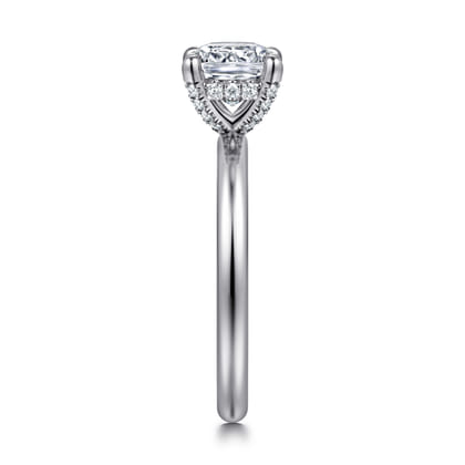 Daniele - 14K White Gold Cushion Cut Solitaire Diamond Engagement Ring