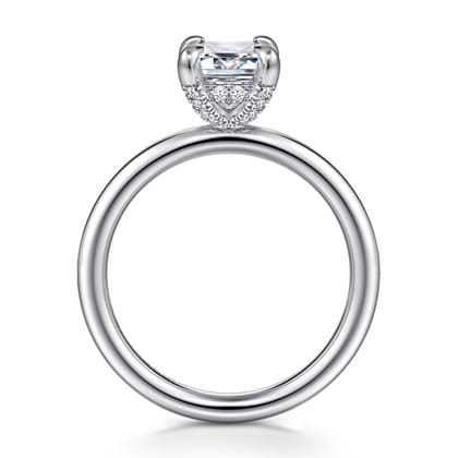 Daniele - 14K White Gold Emerald Cut Diamond Engagement Ring