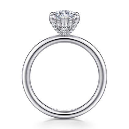 Daniele - 14K White Gold Marquise Shape Solitaire Diamond Engagement Ring