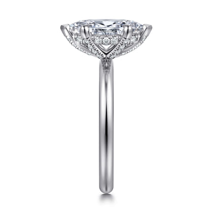 Daniele - 14K White Gold Marquise Shape Solitaire Diamond Engagement Ring